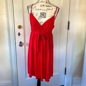 American Eagle, size XL, red, V-neck, adjustable straps, and ties around waist